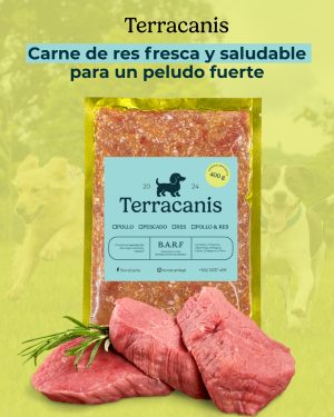 Paquete de comida BARF de res de Terracanis